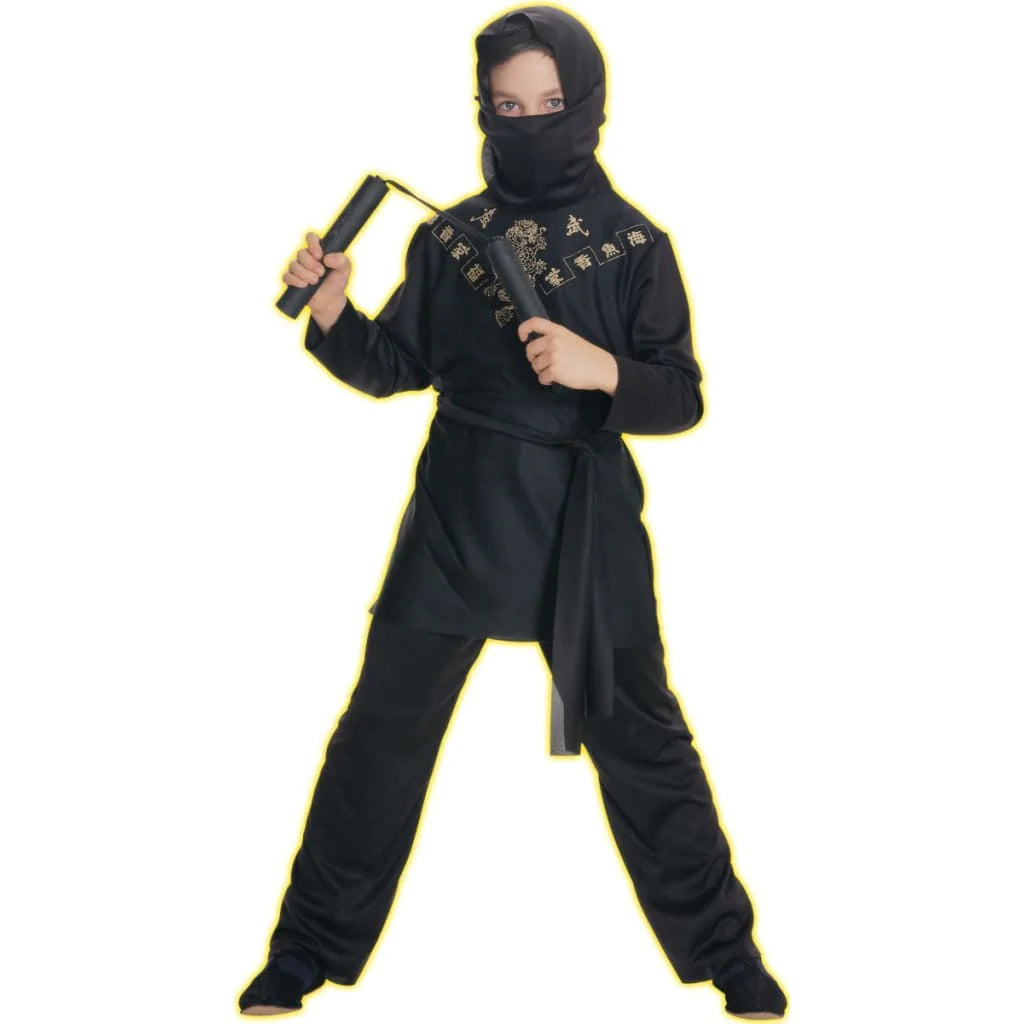 Black Ninja Costume for Kids Large 