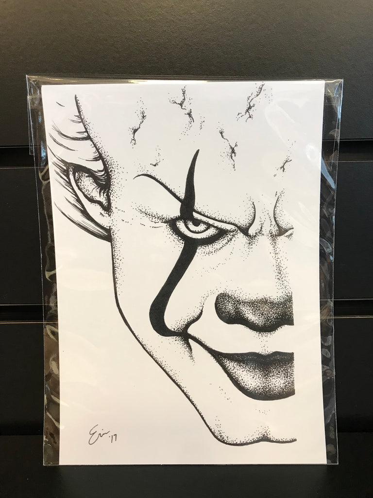 5 x 7 Horror Art Print of Pennywise (Bill Skarsgard)