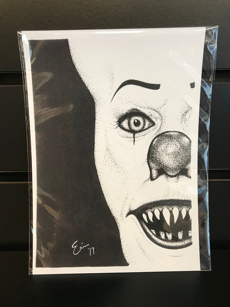5 x 7 Horror Art Print of Pennywise (Tim Curry)