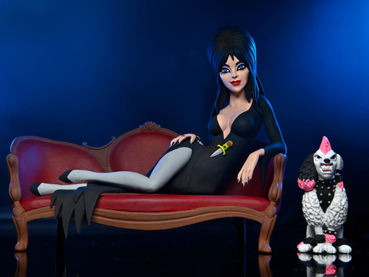 Elvira, Mistress of the Dark Toony Terrors Elvira on Couch and her dog