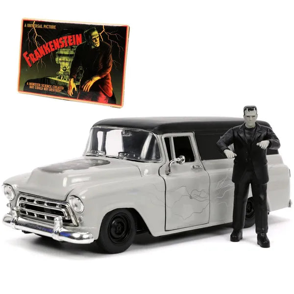 Frankenstein 1957 Chevy Suburban 1:24 Scale Die-Cast Metal Vehicle with Figure
