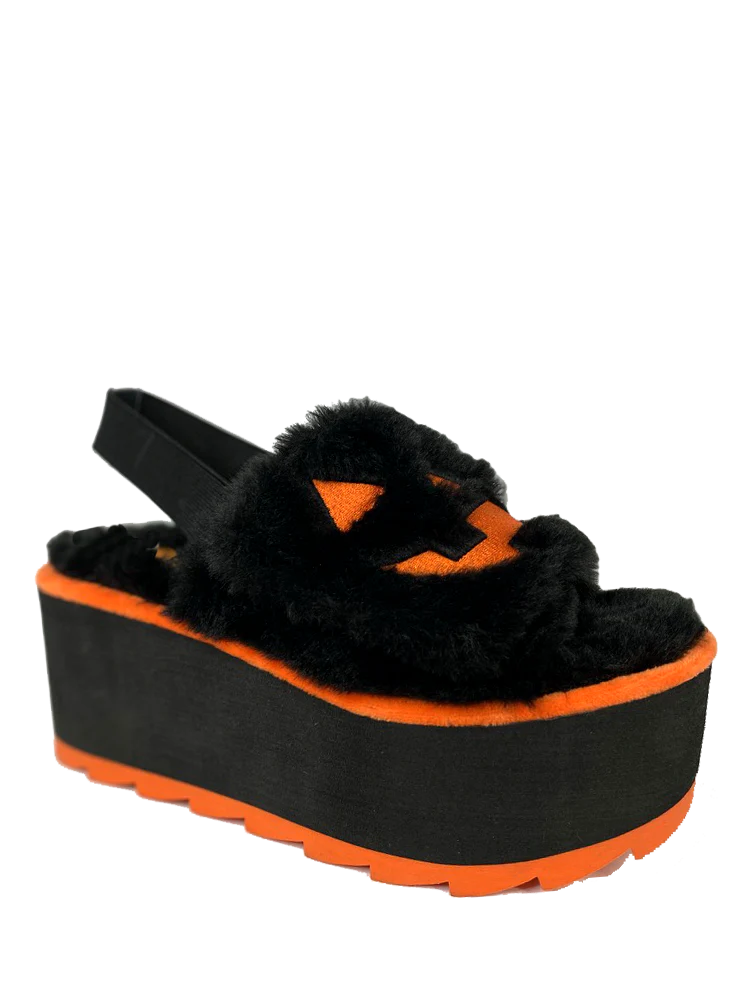 Lilly Jack O Lantern Black/Orange Slides – Nightmare Toys