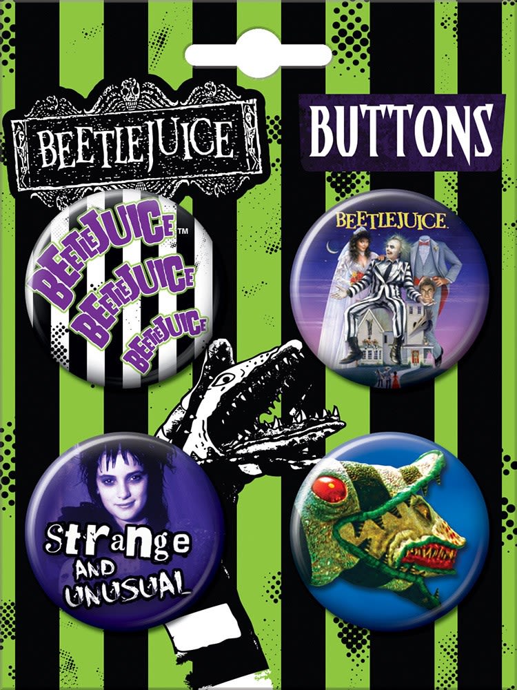Beetlejuice 4 Button Set