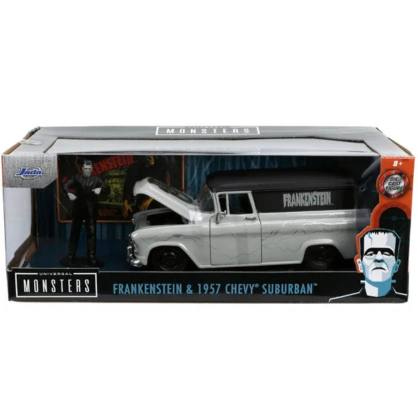 Universal Monsters Frankenstein 1957 Chevy Suburban 1:24 Scale Die-Cast Metal Vehicle with Figure