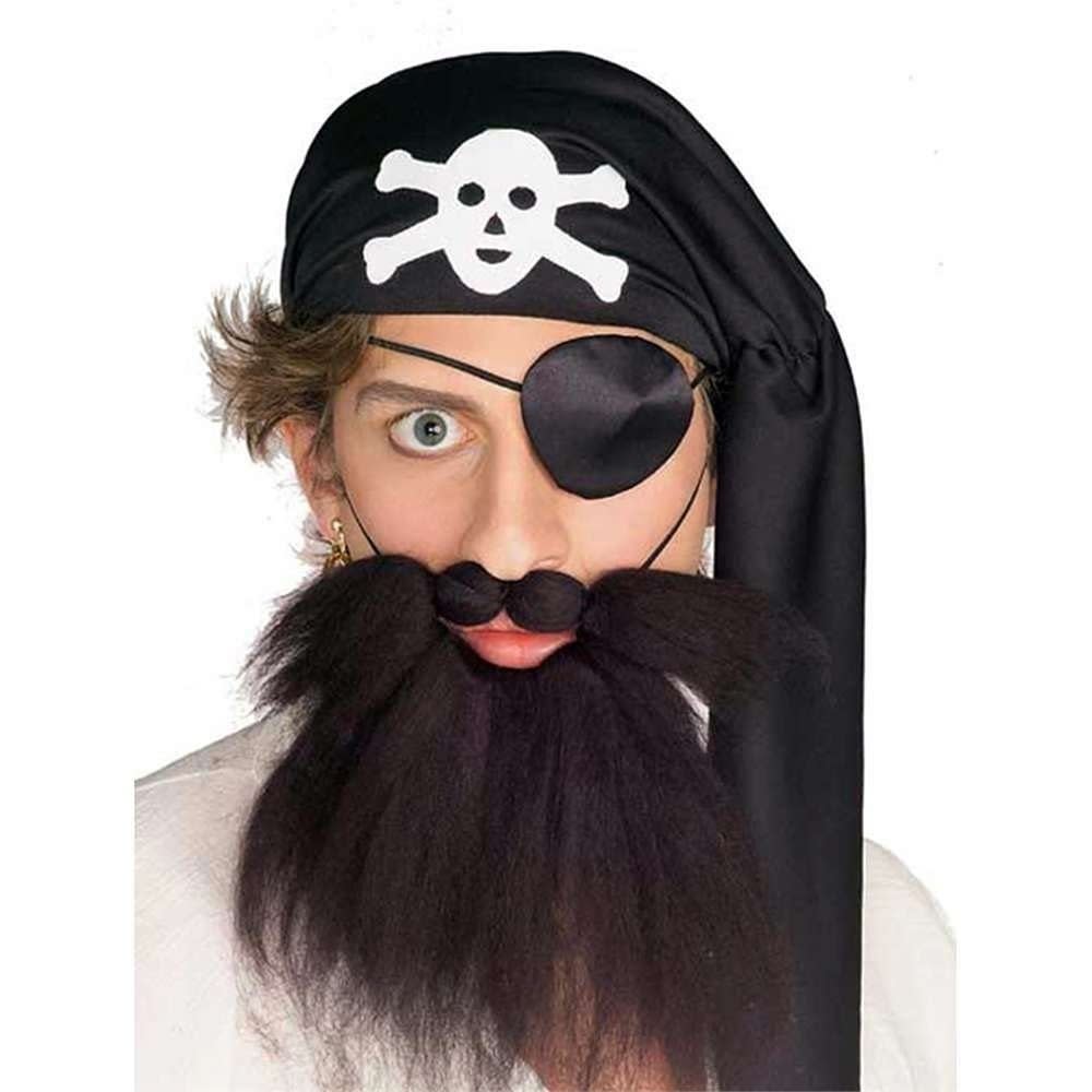 a person wearing a pirate beard and mustache