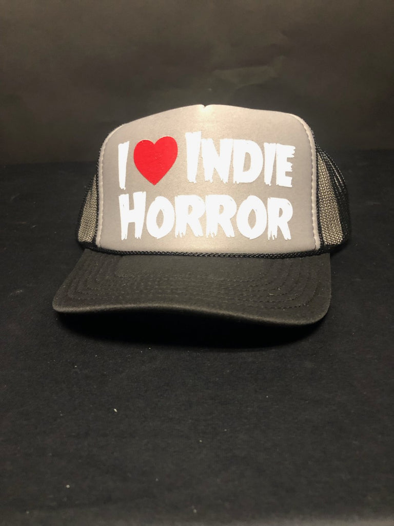 I Love Indie Horror Trucker Hat - Ash