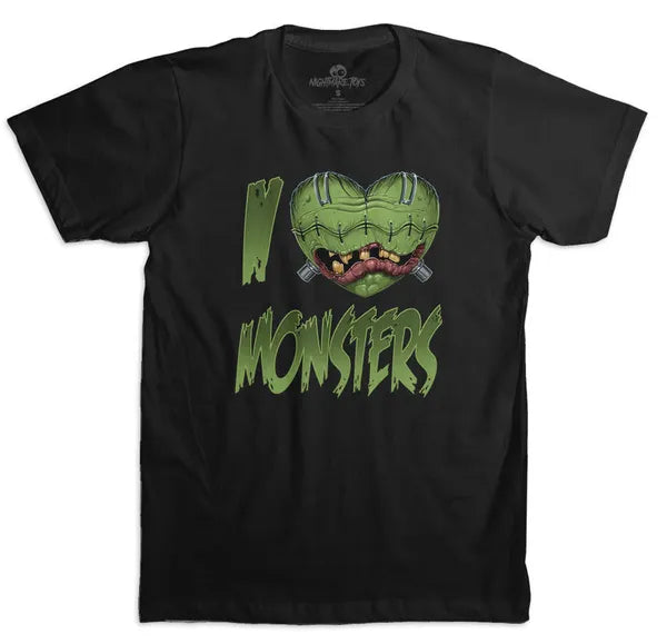 I Love Monsters Black Shirt