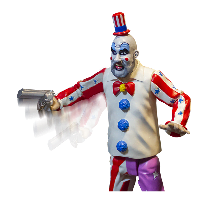Captain Spaulding Action Figure - House Of 1000 Corpses  holding a pistol